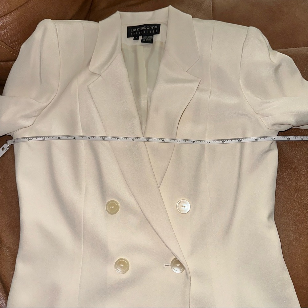 LIZ CLAIBORNE COLLECTION 2-piece garment jacket blazer skirt 100% silk size 4 - Picture 7 of 16